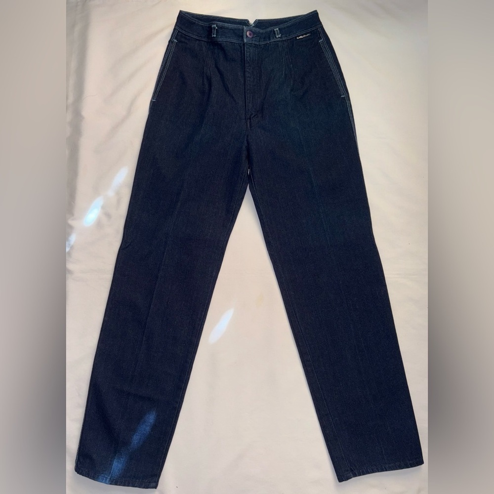 Seattle Blues Vintage Size 14 Ultra High Rise Wide Leg Straight Jeans